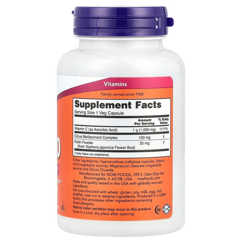 Now Foods C-1000 Immune System Support Supplement 100 Veg Capsules - Image 3