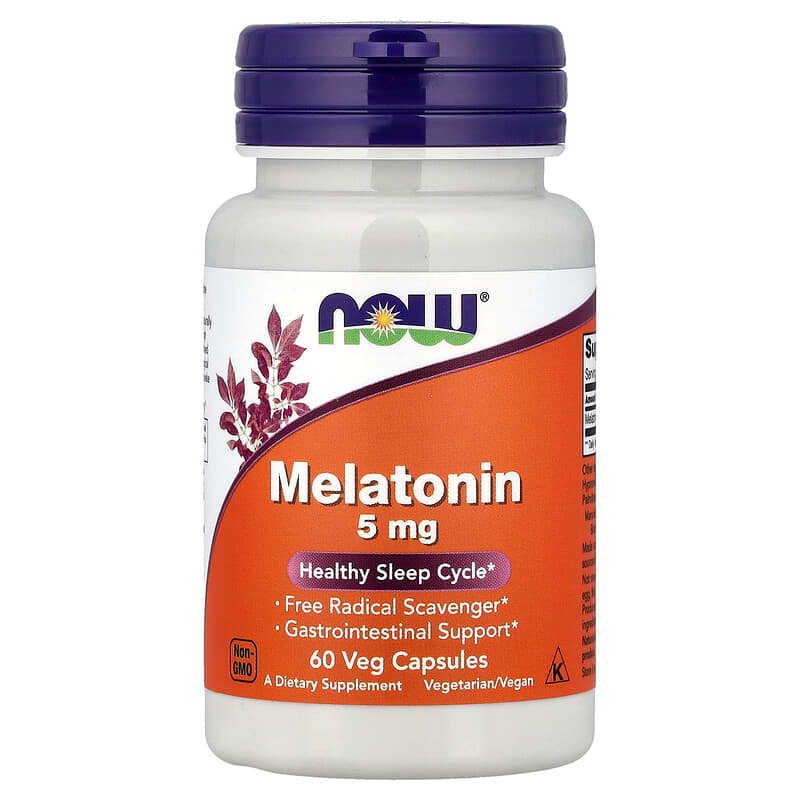 Now Foods Melatonin 5 mg 60 veg capsules - Image 2