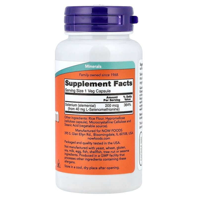 Now Foods, Selenium, 200 mcg, 90 Vegan - Image 3
