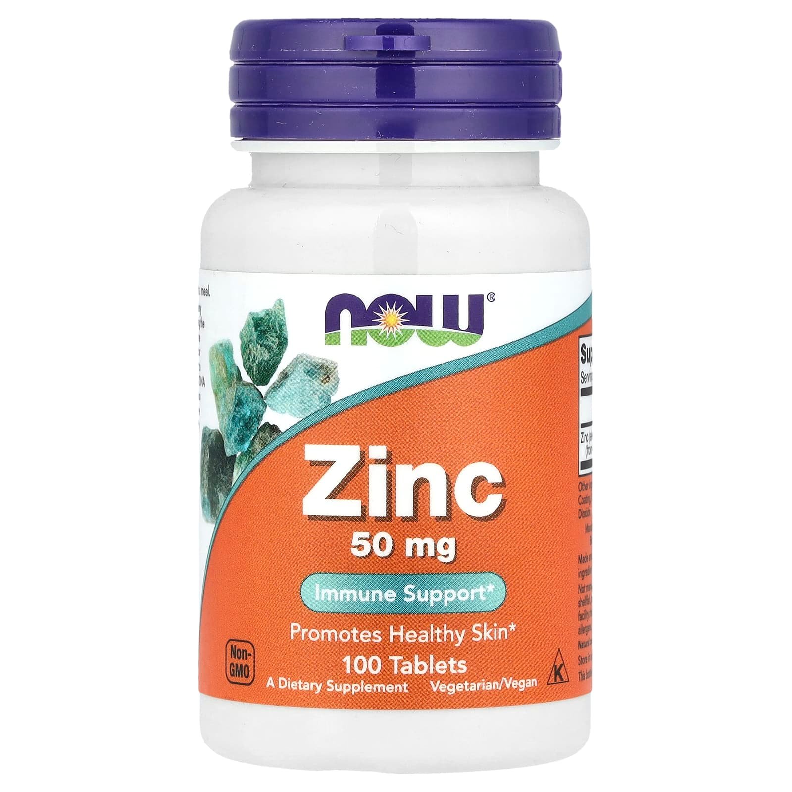 Now Foods Zinc Supplement 50 Mg 100 Tablets - Image 2