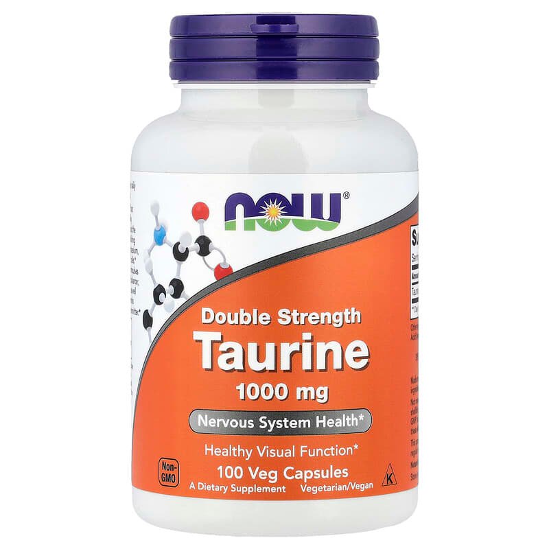 Now Foods Taurine 1000 mg 100 Veg Capsules - Image 2