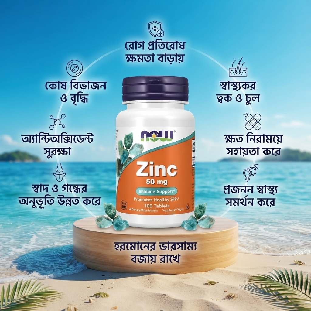 Now Foods Zinc Supplement 50 Mg 100 Tablets