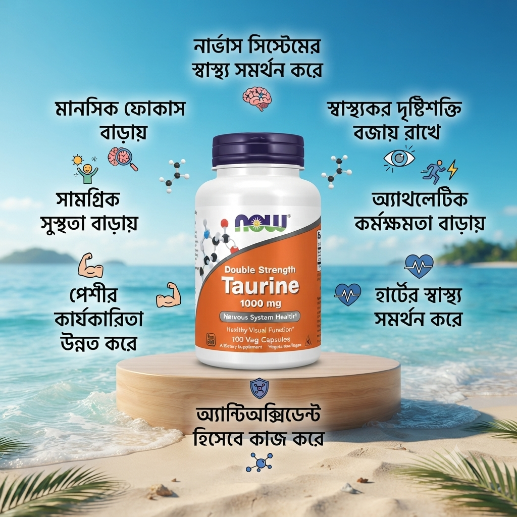 Now Foods Taurine 1000 mg 100 Veg Capsules
